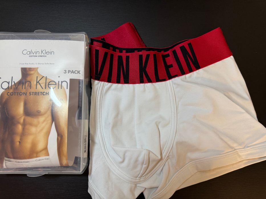 Bokserki obcisłe Calvin Klein białe rozmiar M niski stan