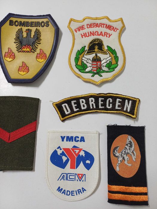 Emblemas em tecido e bordados 8 unidades