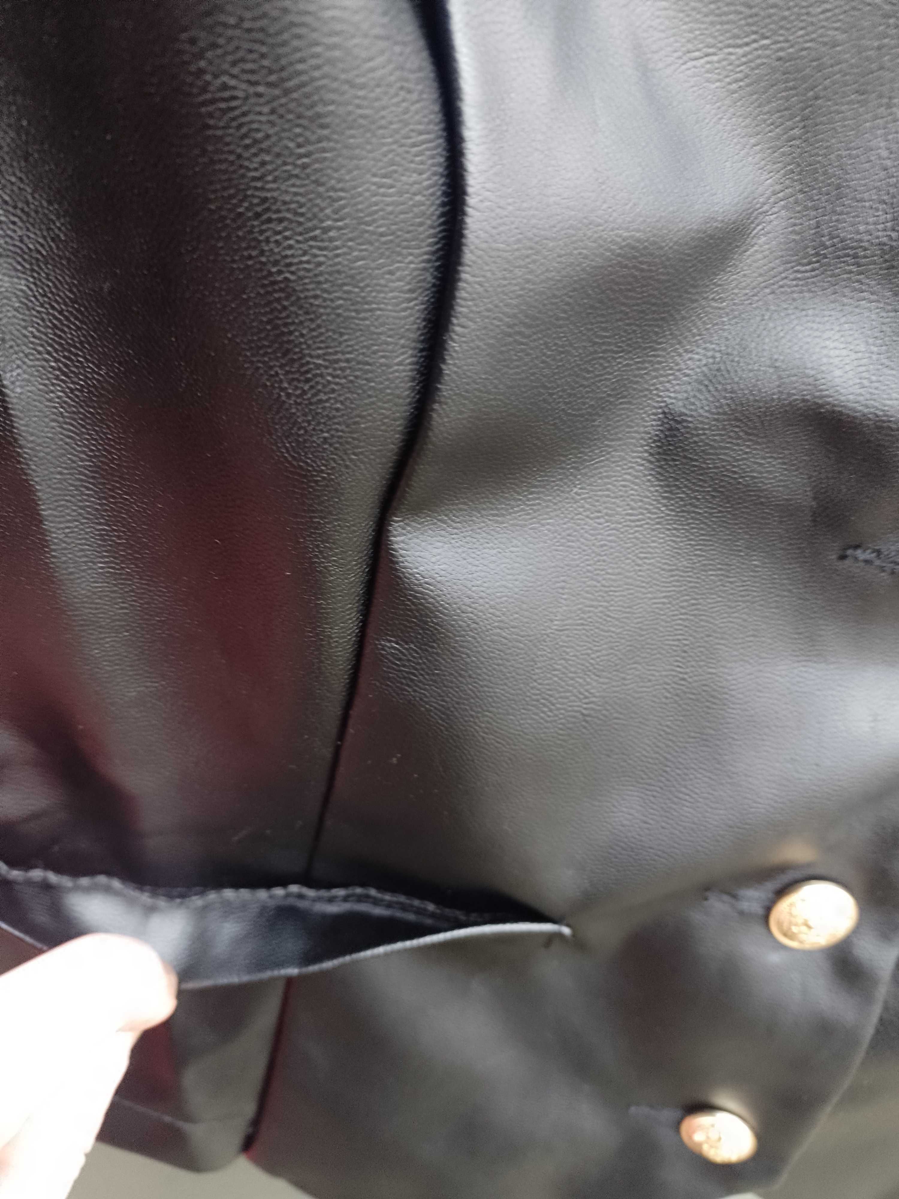 (42/XL) Shein/ Czarna, skóropodobna Kamizelka Garniturowa, NOWA