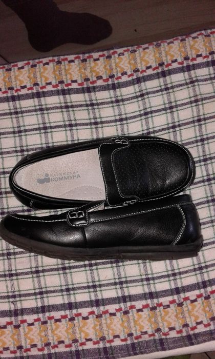 мокасины женские/детские черные,внутри 100% кожа