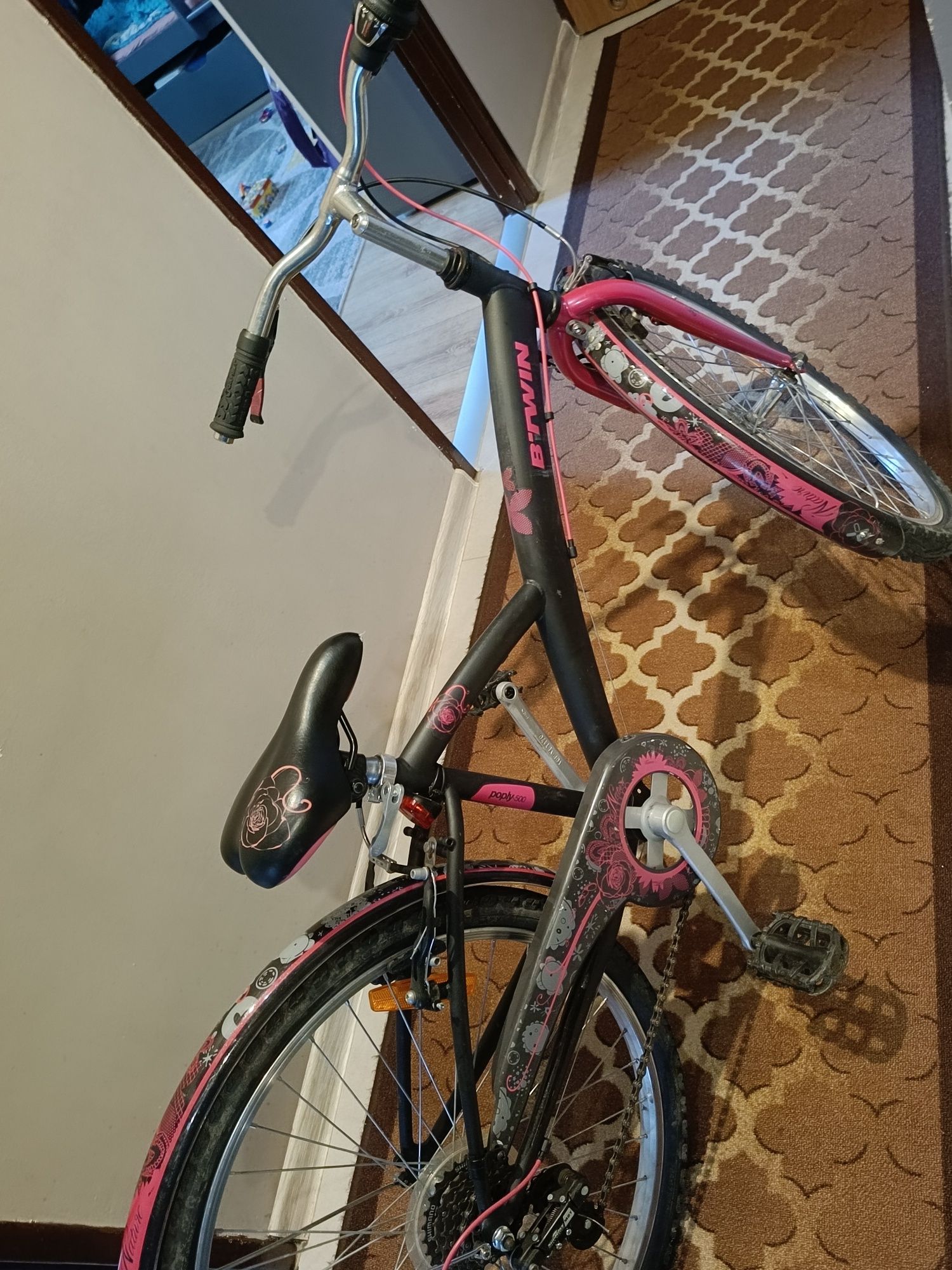 Rower 24" czarno-różowy