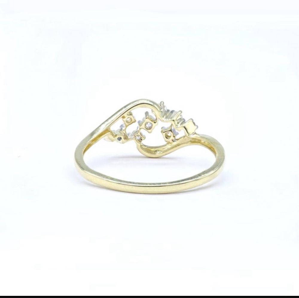 Anel 14K Ouro Amarelo - 0.18ct tw. Diamante Natural