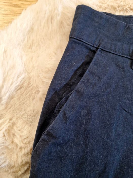 Spodnie chino bawełniane granatowe Reserved 36