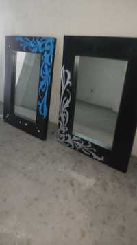 2 espelhos moldura em madeira