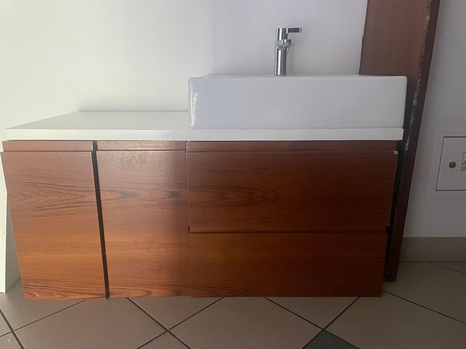 Szafka łazienkowa umywalka Koło Twins blat biały kerrock