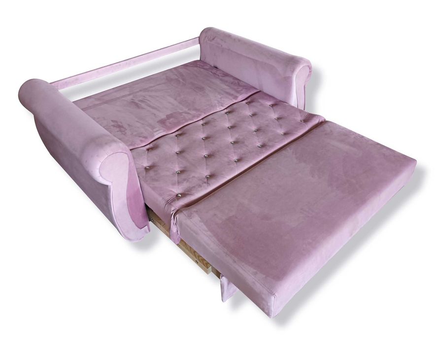 Kanapa rozkładana Amerkanska SOfa Chesterfield kryształ z pojemnikiem