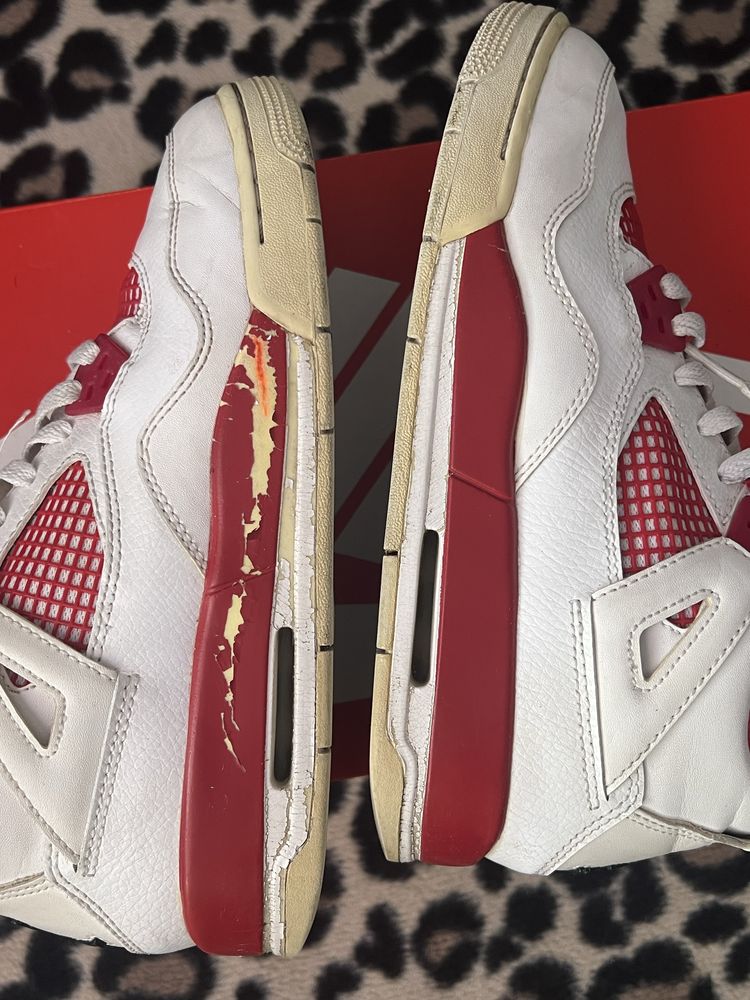 buty nike air jordan 4 alternate 89 białe czerwone