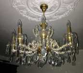 Candeeiro teto lustre cristal vintage