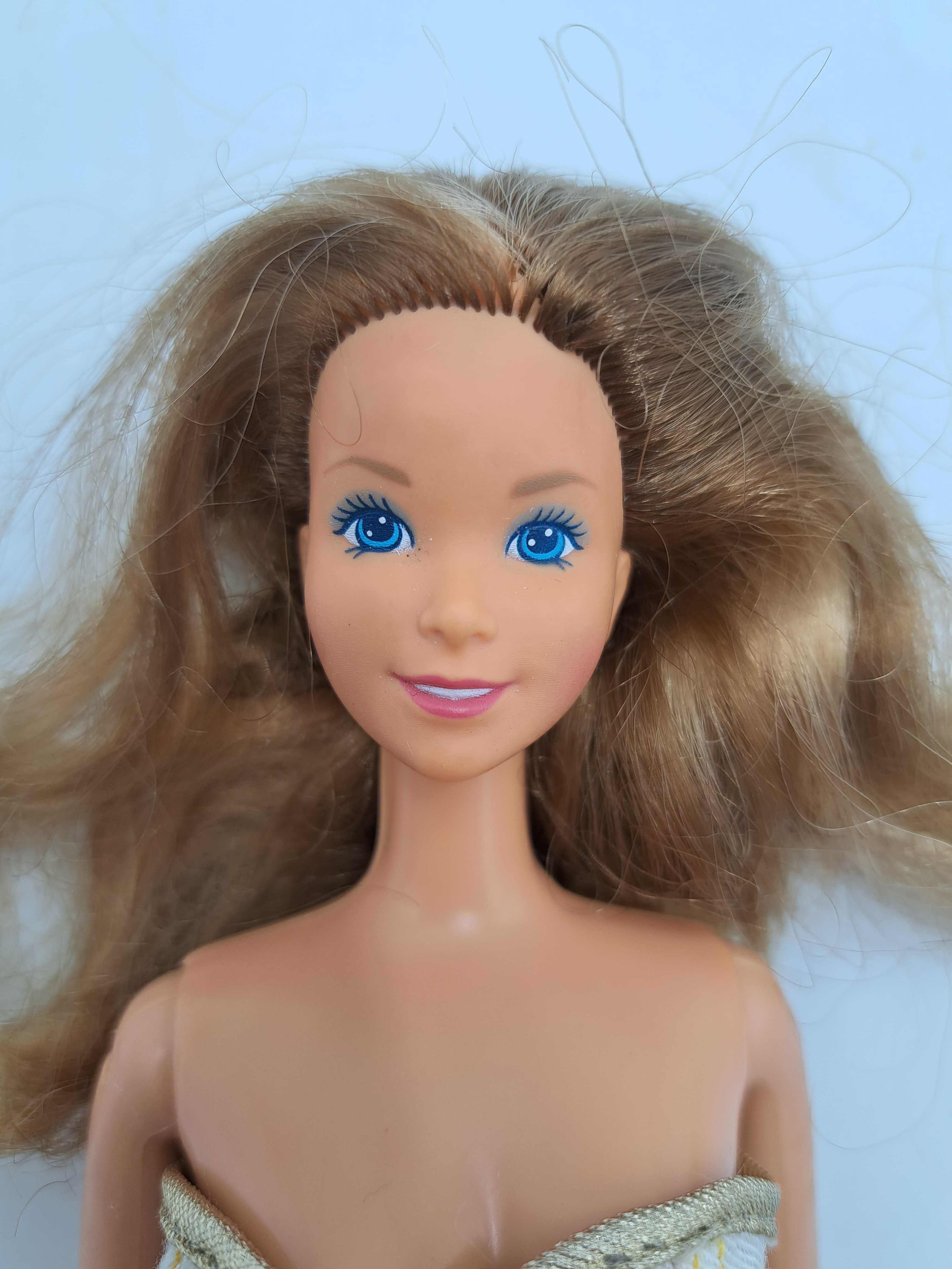 Lalka Barbie Mattel dwukolorowe brązowe i blond długie włosy, vintage
