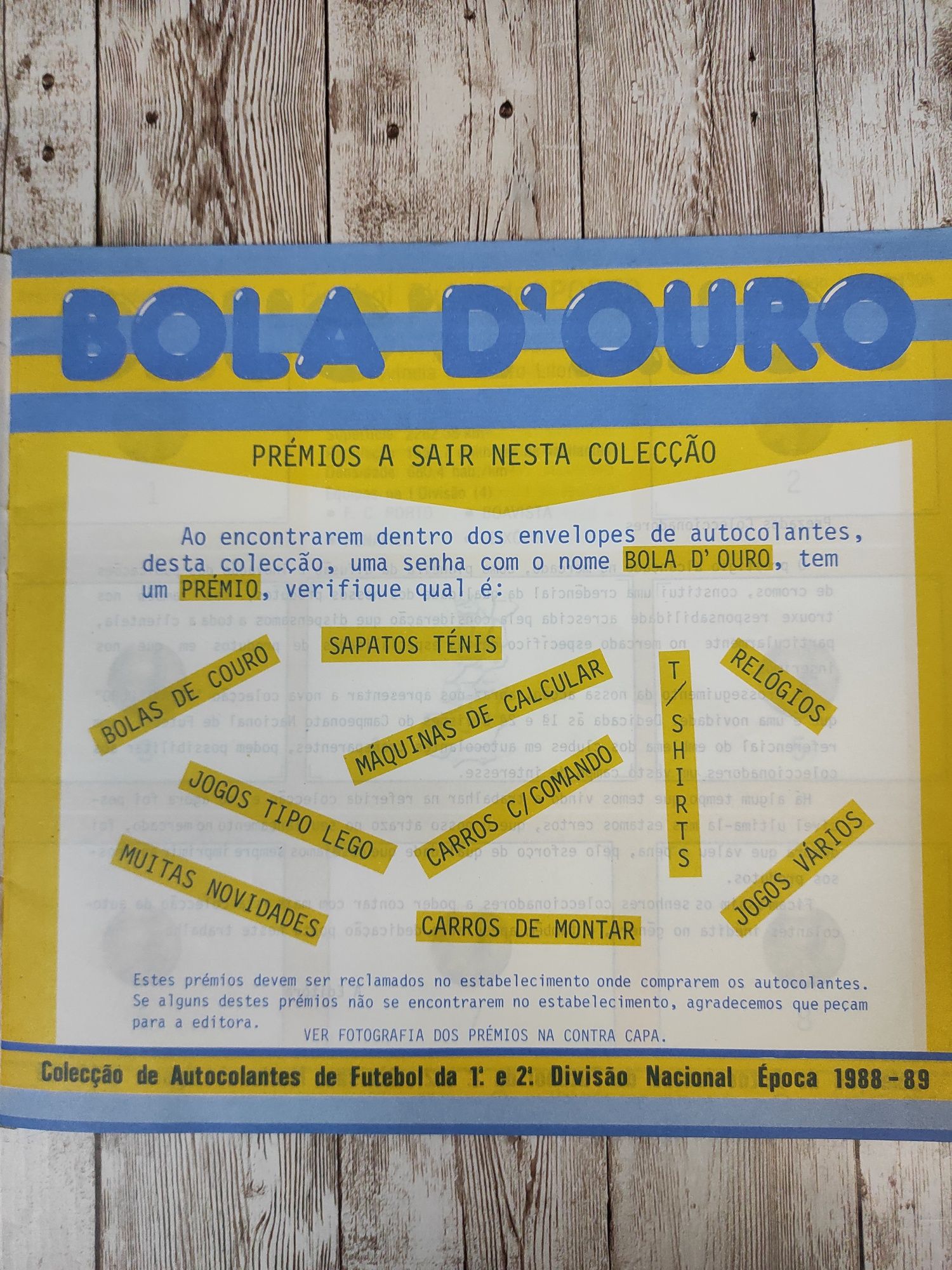 Caderneta Bola D'ouro