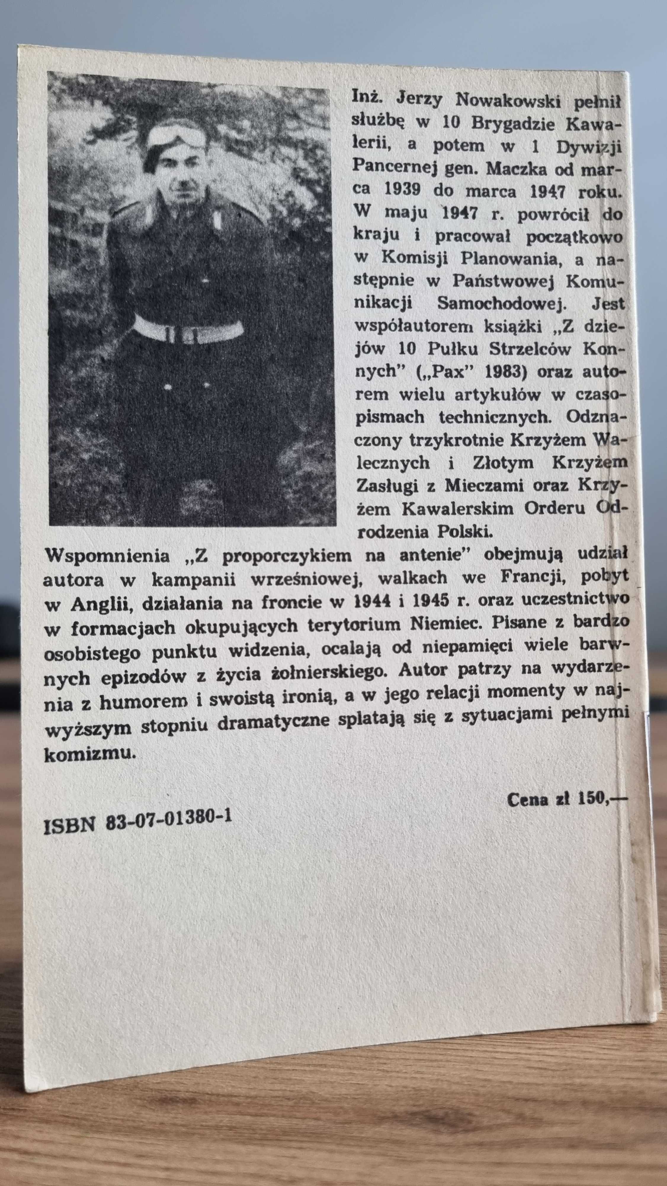 "Z proporczykiem na antenie" - Jerzy Nowakowski, Wydanie I z 1986 r.