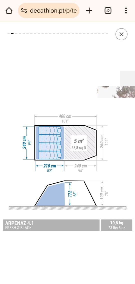 Tenda de campismo QUECHUA 4.1