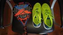 Raquete de Padel NOX Fibra de Carbono e sapatilha padel  PS500 Nº47