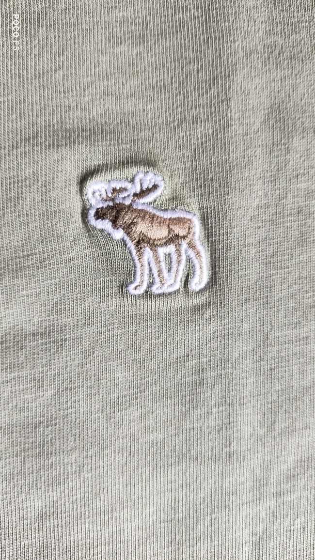 Abercrombie & Fitch oliwkowy t-shirt rozm XL T długi