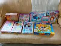 Conjunto puzzles e jogos.