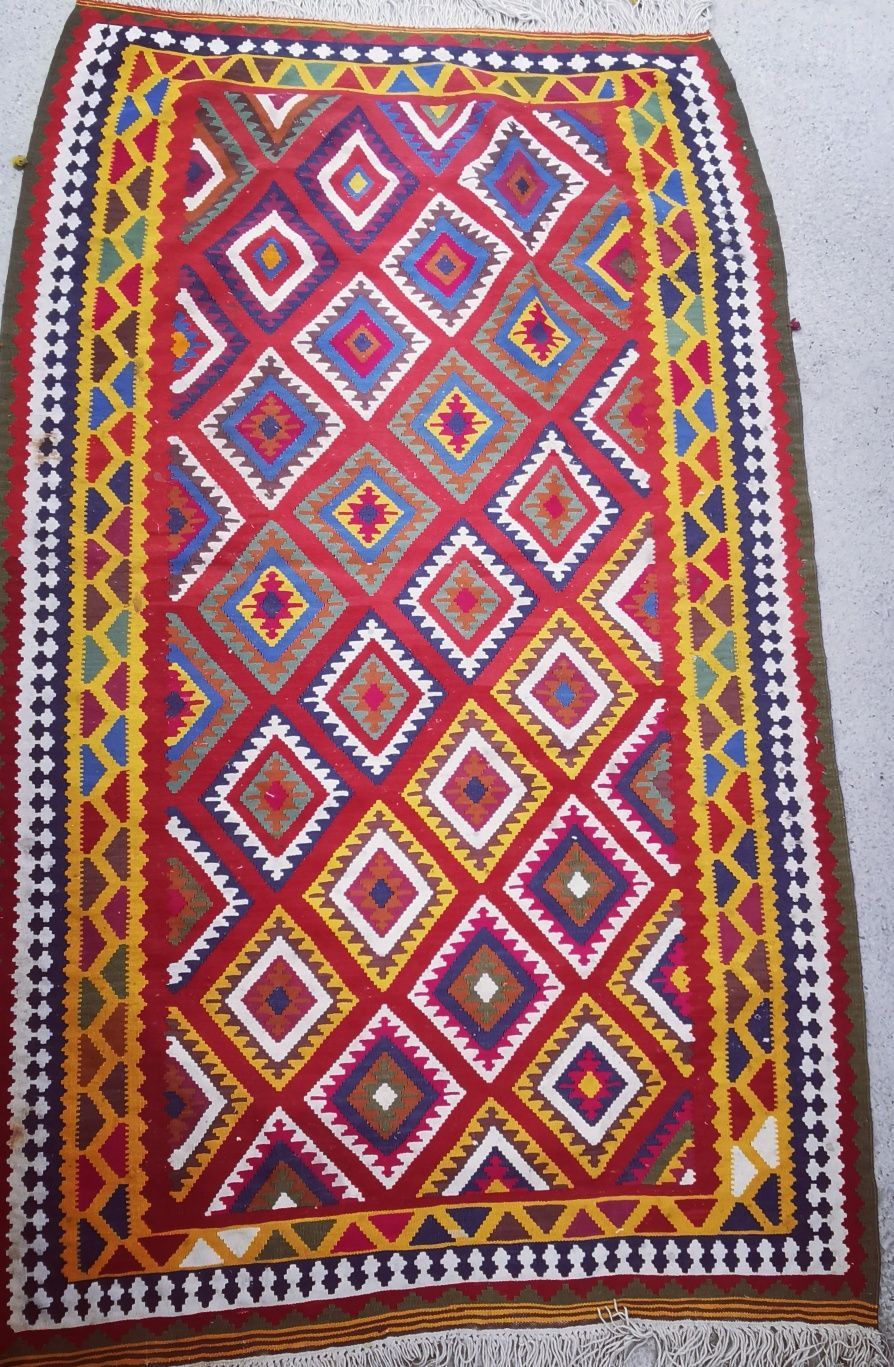 Duży perski kilim Qashqai Kaszkai z wełny 310x160