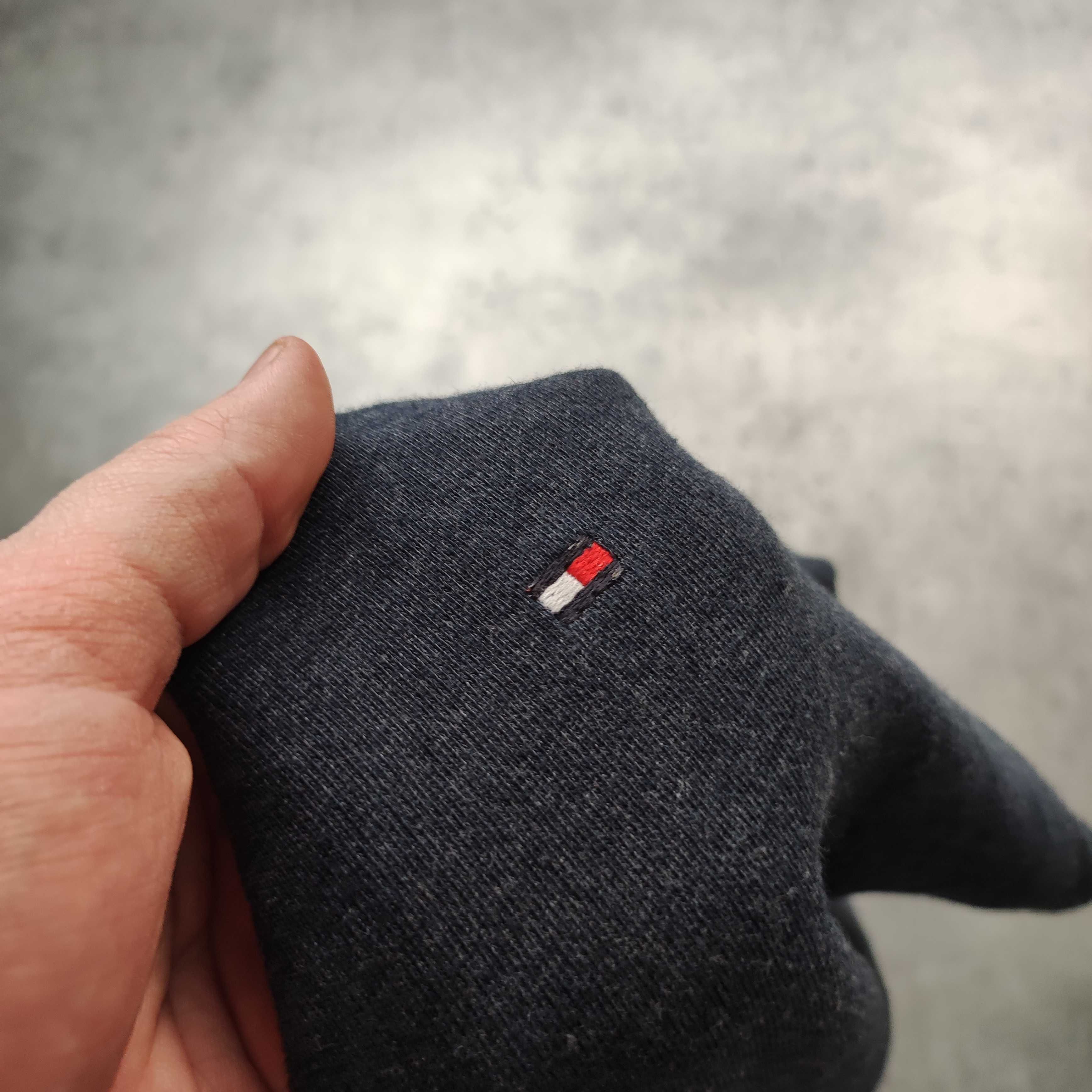 MĘSKA Bluza bez Kaptura PREMIUM Granatowa Małe Logo Tommy Hilfiger TH