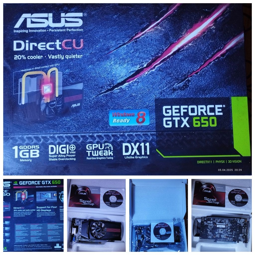 ASUS GEFORCE GTX 650 1Gb DDR 5 "800грн+40 грн. %олх."Пишите , отвечу.