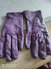 Fioletowe rękawiczki damskie