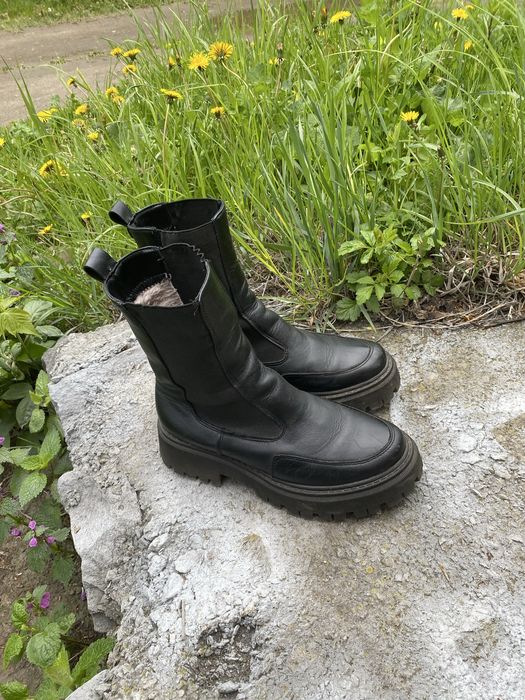 Черевики жіночі зимові на хутрі, колір чорний