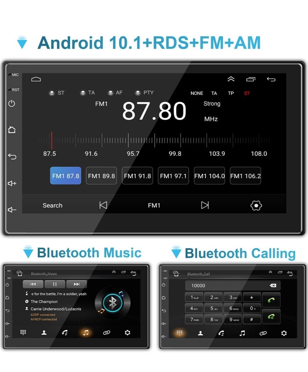 ANKEWAY  7-дюймова [2G + 32G] Android 10.1 Автомагнітола  Double Din В