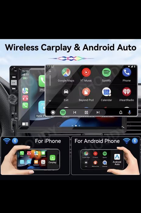Магнитола 7"с Carplay/Android Auto+Камера Заднего Вида+Кнопки на Руль