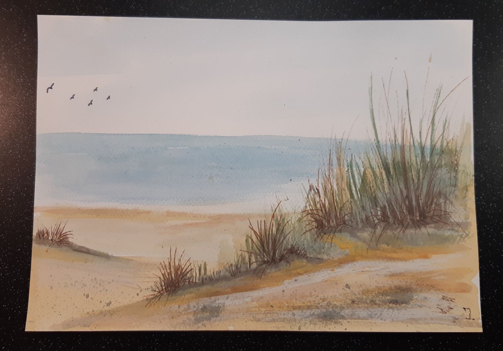 Sprzedam - obraz tryptyk - morze, akwarela (21x30cm x 3szt)