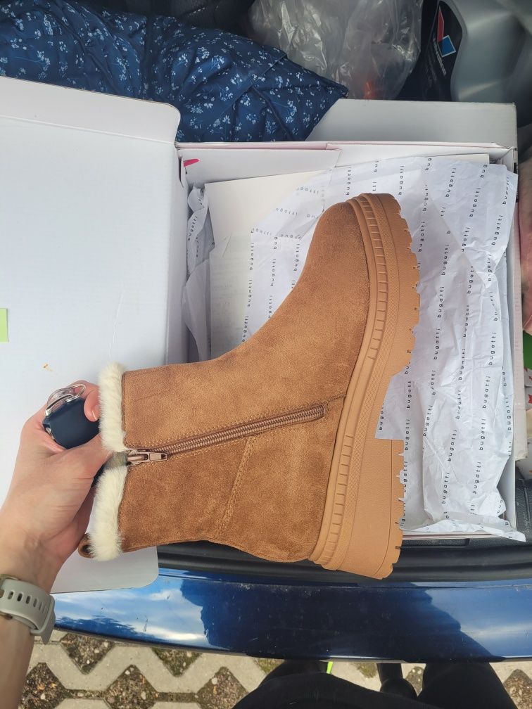 Buty bugatti rozmiar 40 botki zimowe camel