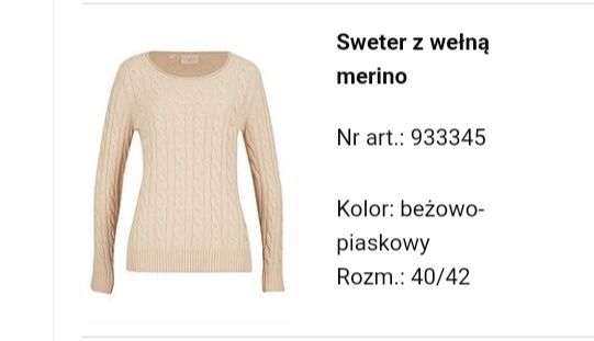 Sweter z wełną merino i kaszmirem jakość premium