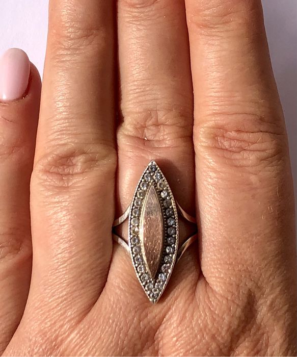 Перстень срібло, золото і фіаніти