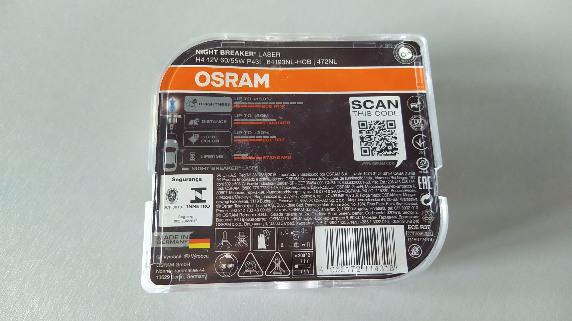 OSRAM Night Breaker LASER H4 +150% 60/55W