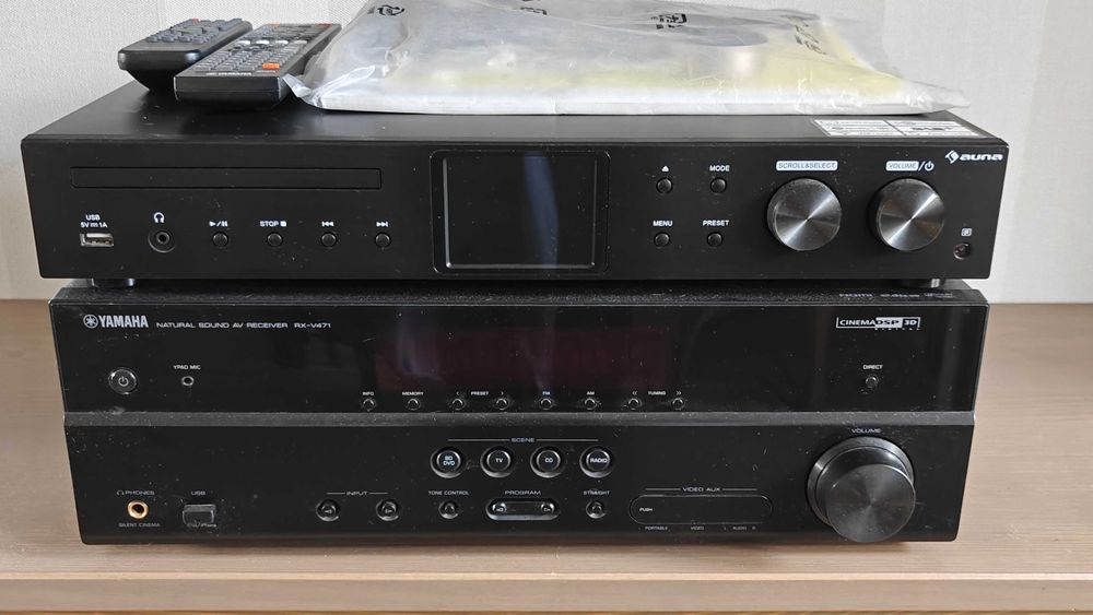 Zestaw HiFi Amplituner YAMAHA RX-V471 + iTuner CD Radio Internet AUNA