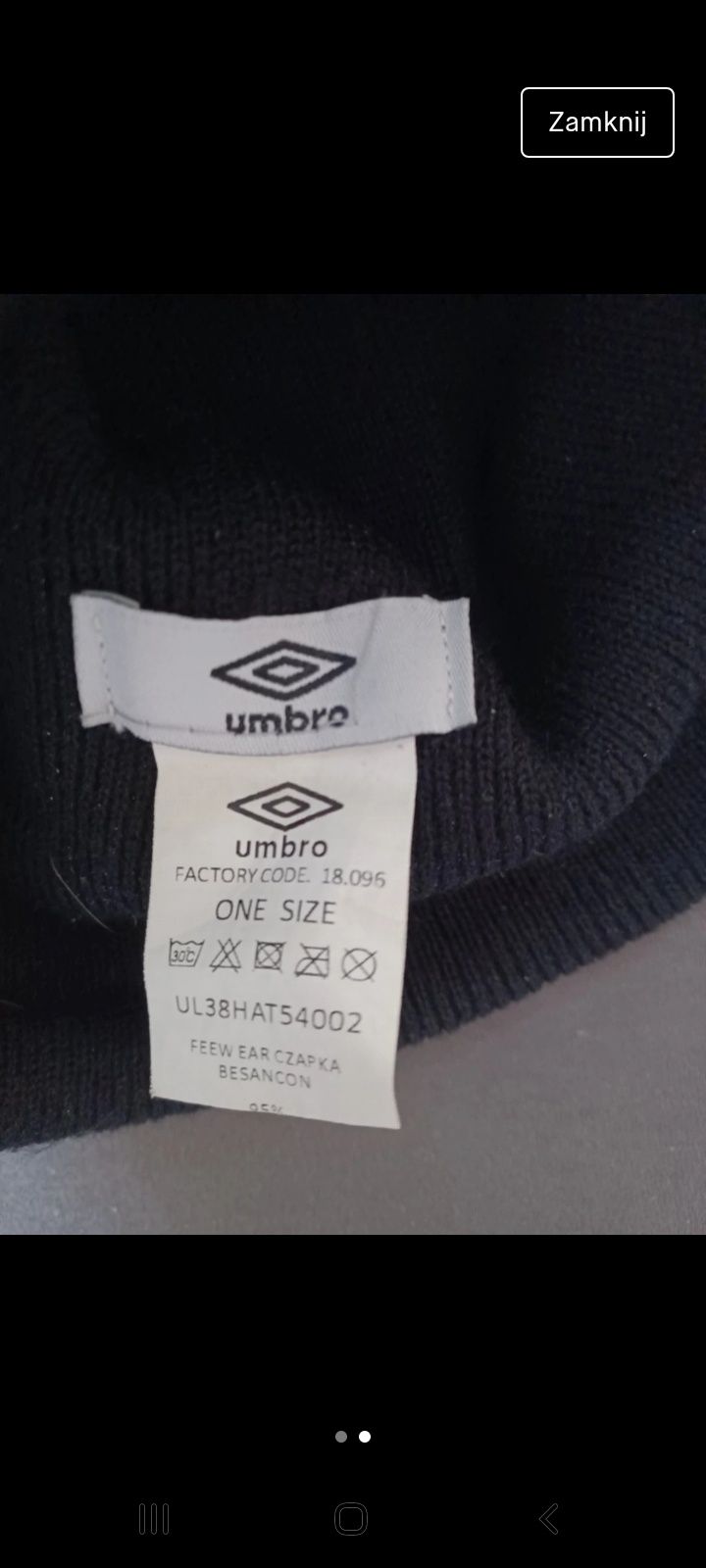 Damska czapka Umbro zimowa