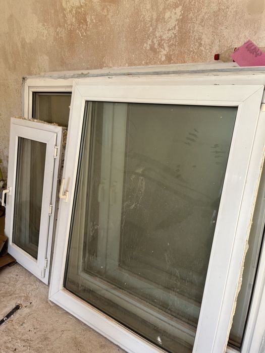 Okna PCV, różne wymiary, dwuszybowe, białe, po demontażu