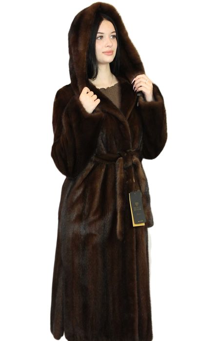 Płaszcz z futra grzbietów norczych -  Mink Male Mahogany