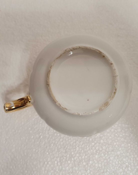 Prato e Chávena muito antigo, marca Alfal Nº 2018, Fábrica de Alcobaça