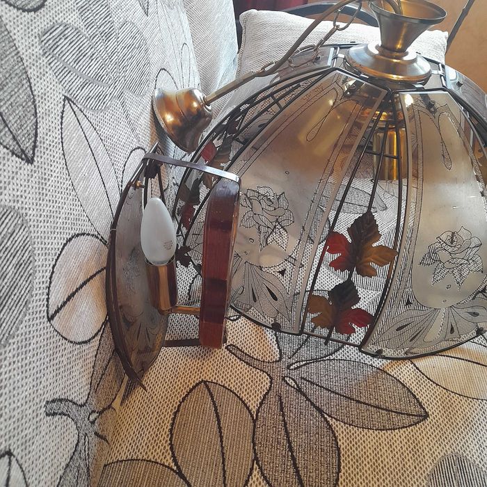 Żyrandol + kinkiet PRL