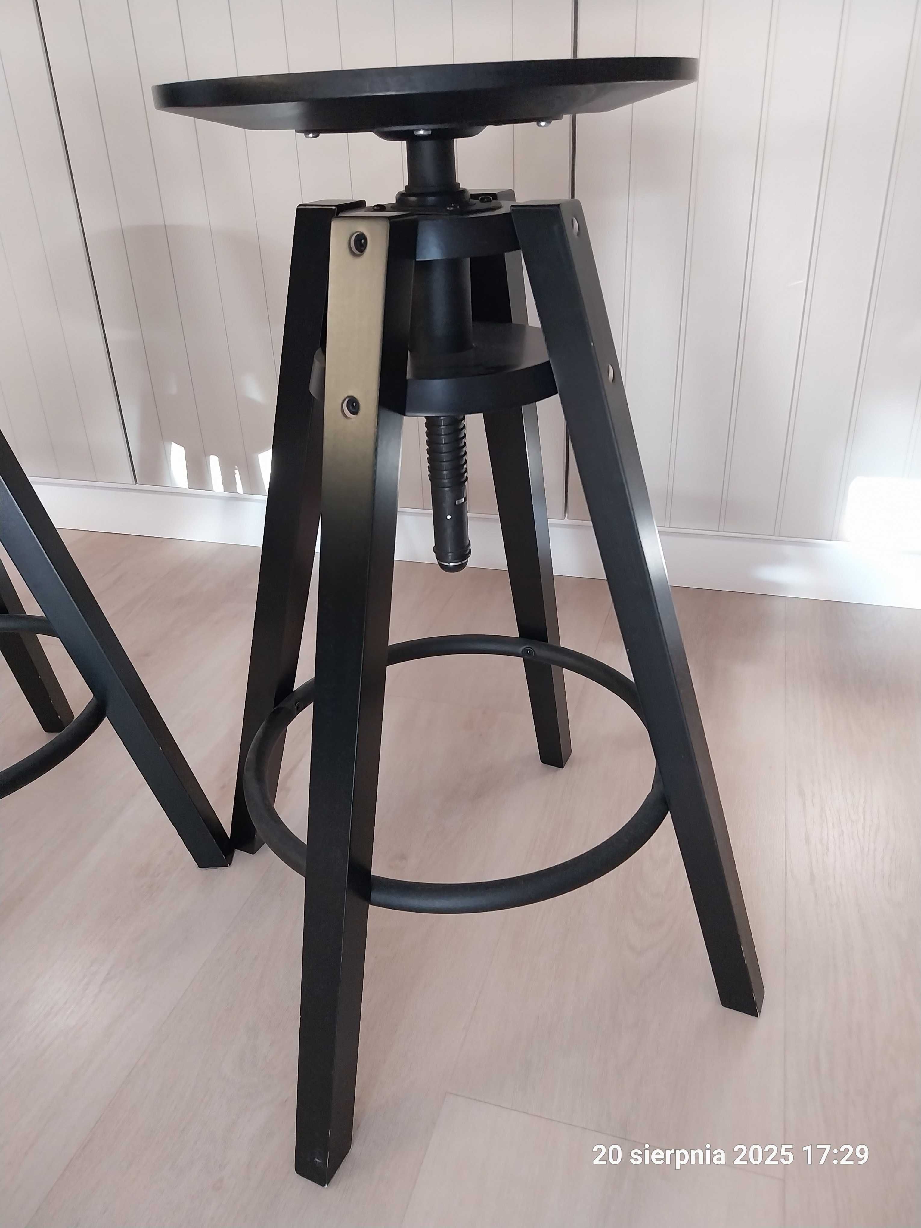 ikea DALFRED Stołek barowy, drewniany, czarny, 63-74 cm