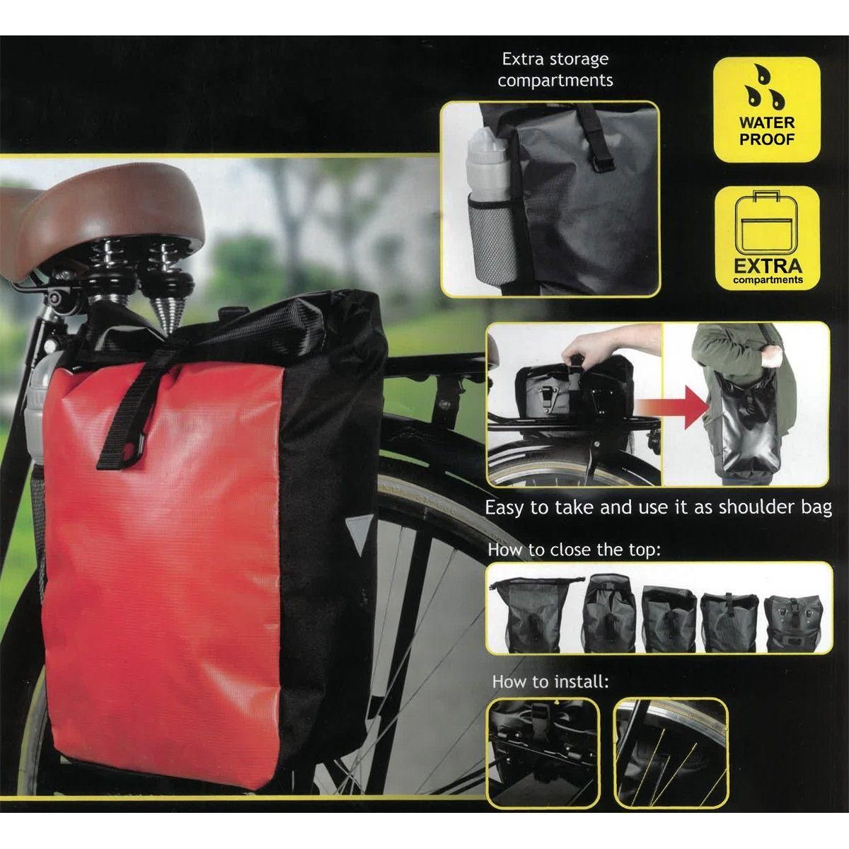 sakwa torba rowerowa wodoszczelna dunlop 15l czerwona
