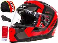 NOWY Kask LS2 FF390 BREAKER Integralny BLACK Red XL czerwony Blenda