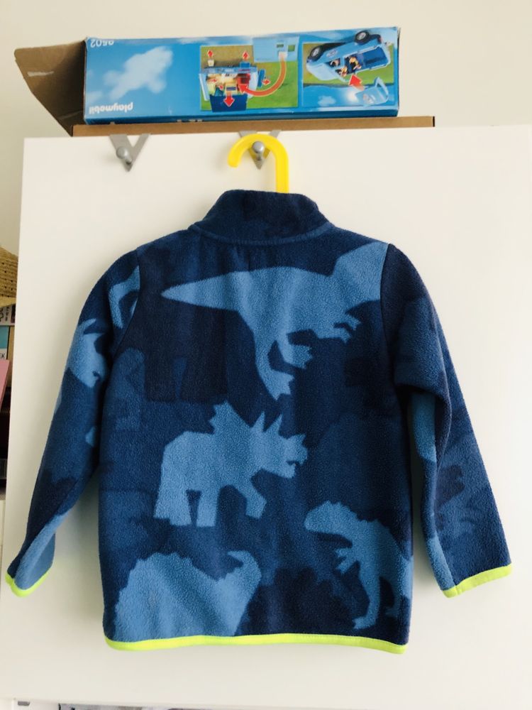 Bluza rozpinana 110 f&f 4-5 dinozaury dino polarowa na zamek polarek