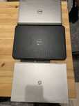 3 stare laptopy, dwa dell i jeden hp