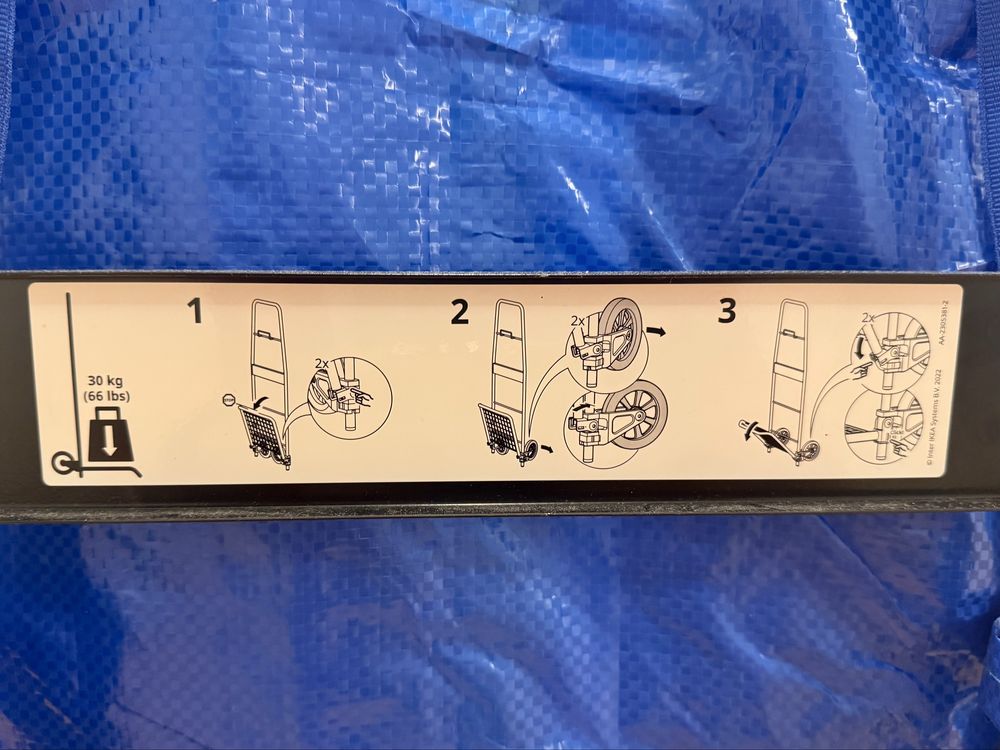 Wozek transportowy Ikea Rullebor wraz z torba Ikea Frakta