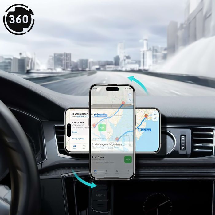 Uchwyt samochodowy na kratkę z ładowarką Mag Safe 15w do iPhone LED PD