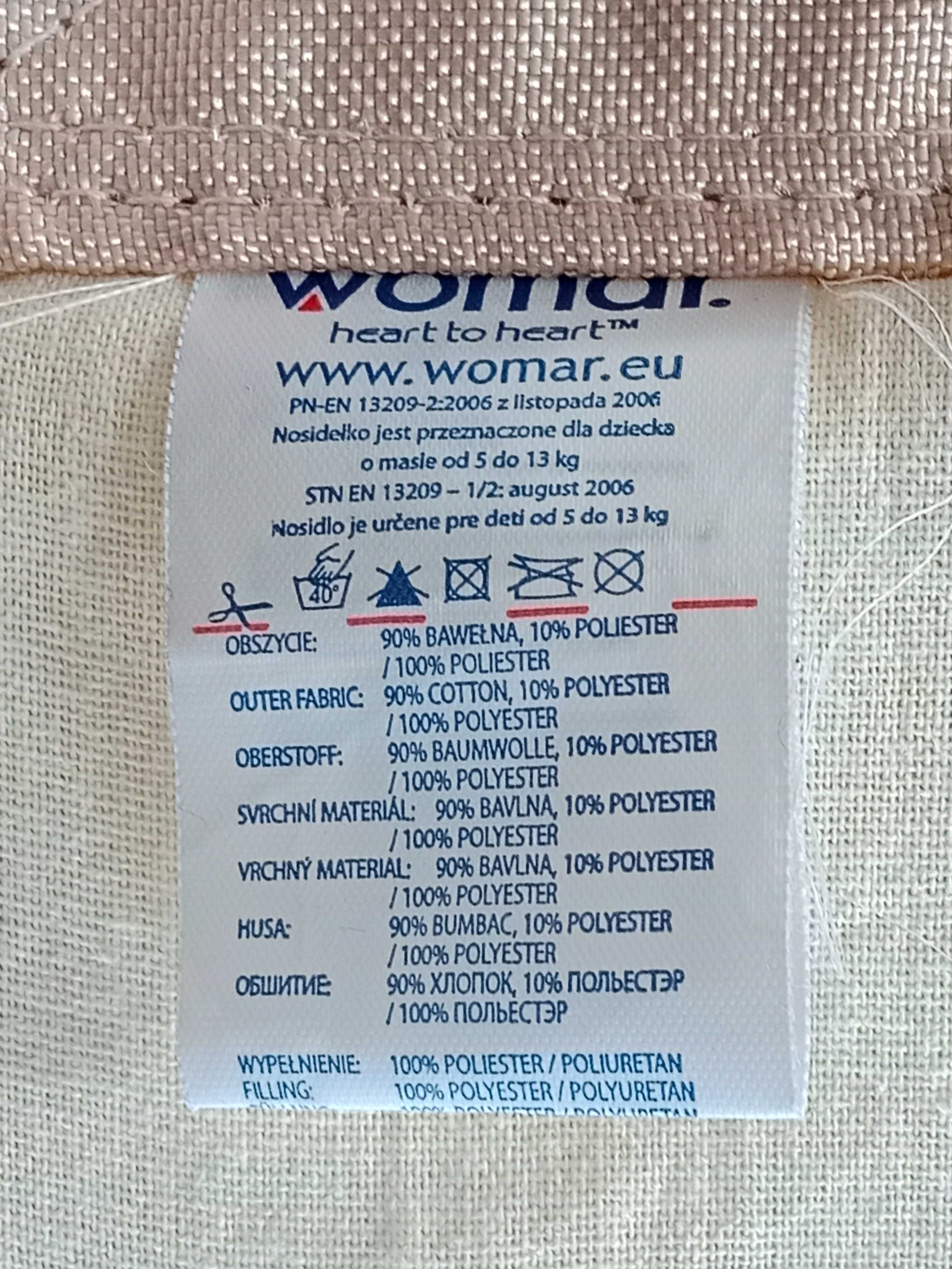 Nosidełko WOMAR.5-13 kg, beżowe, prawie jak nowe