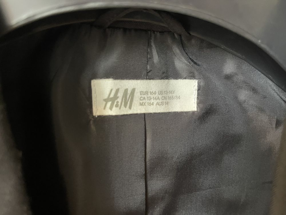 Marynarka chlopieca 13 - 14 lat H&M czarna raz uzyta jak nowa