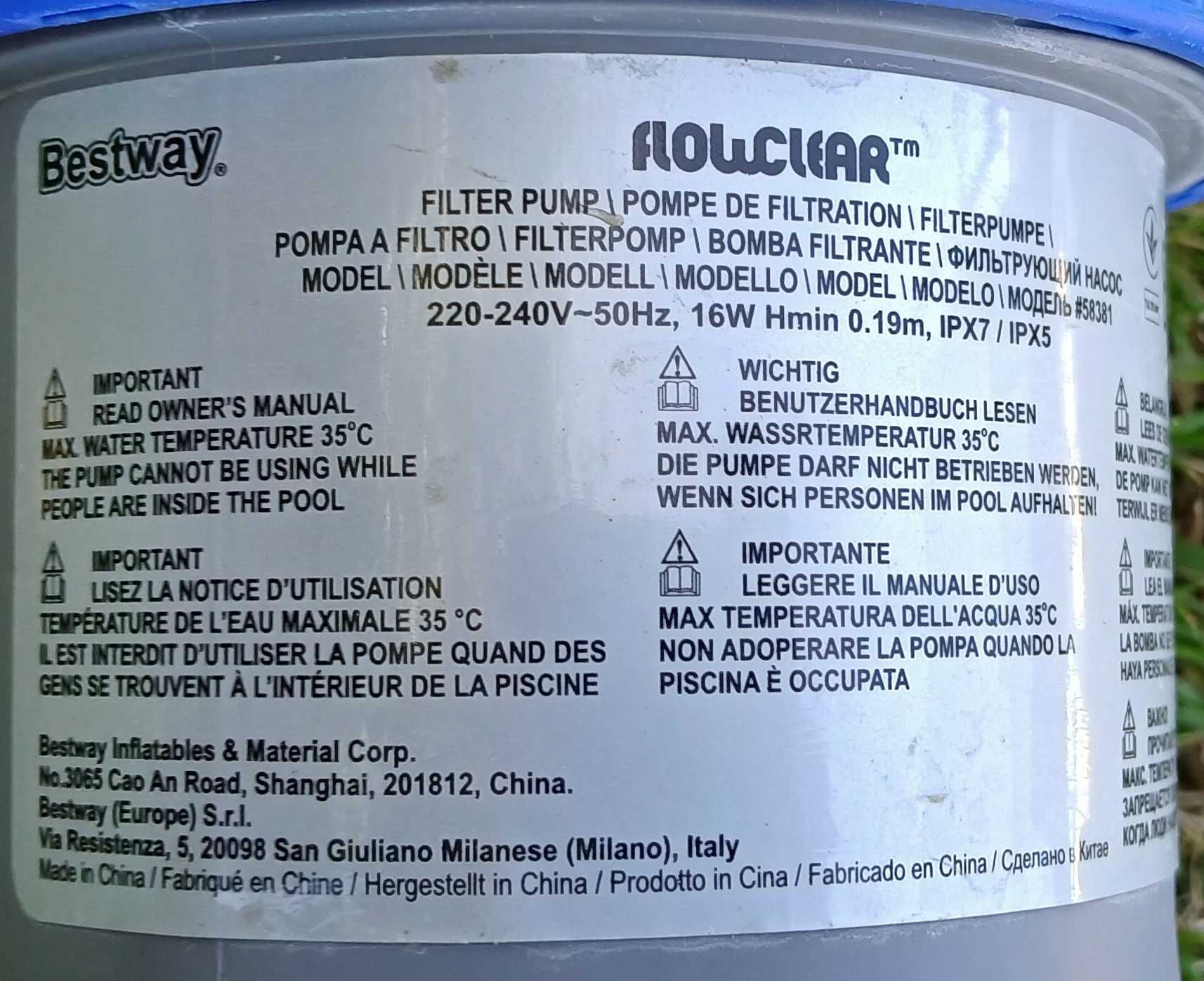 Pompa do basenu Flowclear Bestway 58381