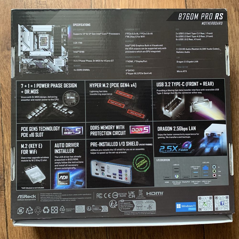 Мат пл B760m Pro RS (DDR5)/ проц i5-13400F