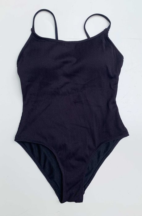 Strój Kostium Kąpielowy Czarny L 40 Censored Prążkowany