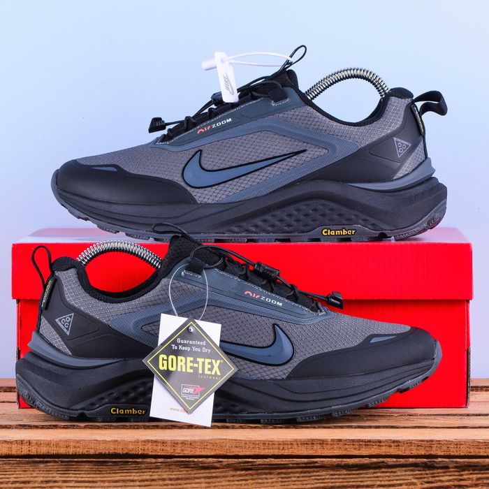 (2132) Термо Зимові Чоловічі Кросівки Nike Air Zoom сірий з чорним